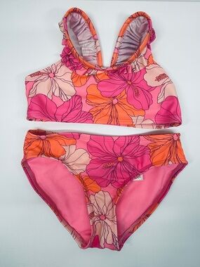 GAP KIDS Pink & Orange Floral Girls Two-Piece Swim Bikini